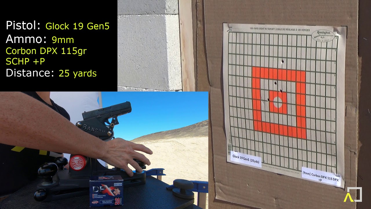ACCURACY TEST: Glock 19 Gen5 with  Corbon DPX 115gr +P