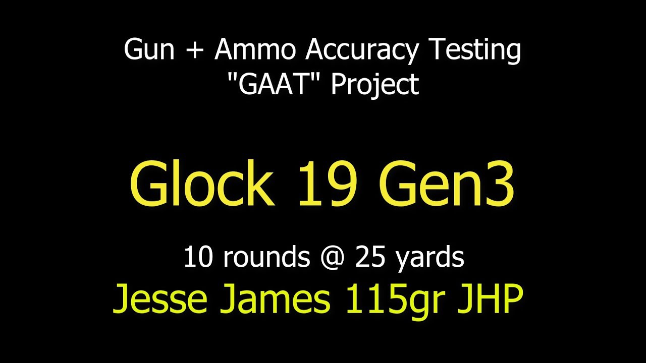 Glock 19 Gen 3 with Jesse James 115gr JHP