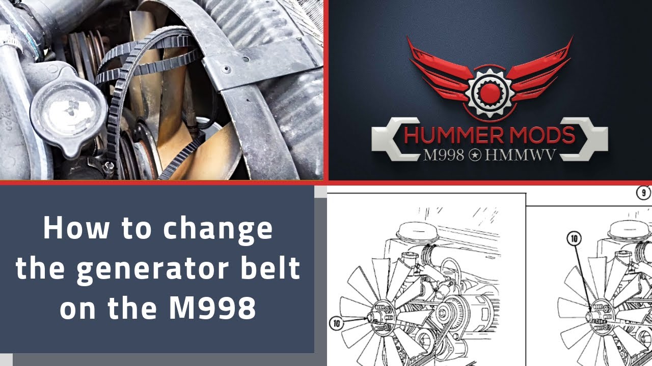 How to change the generator belt on the M998, HMMWV, Hummer H1 , or Humvee