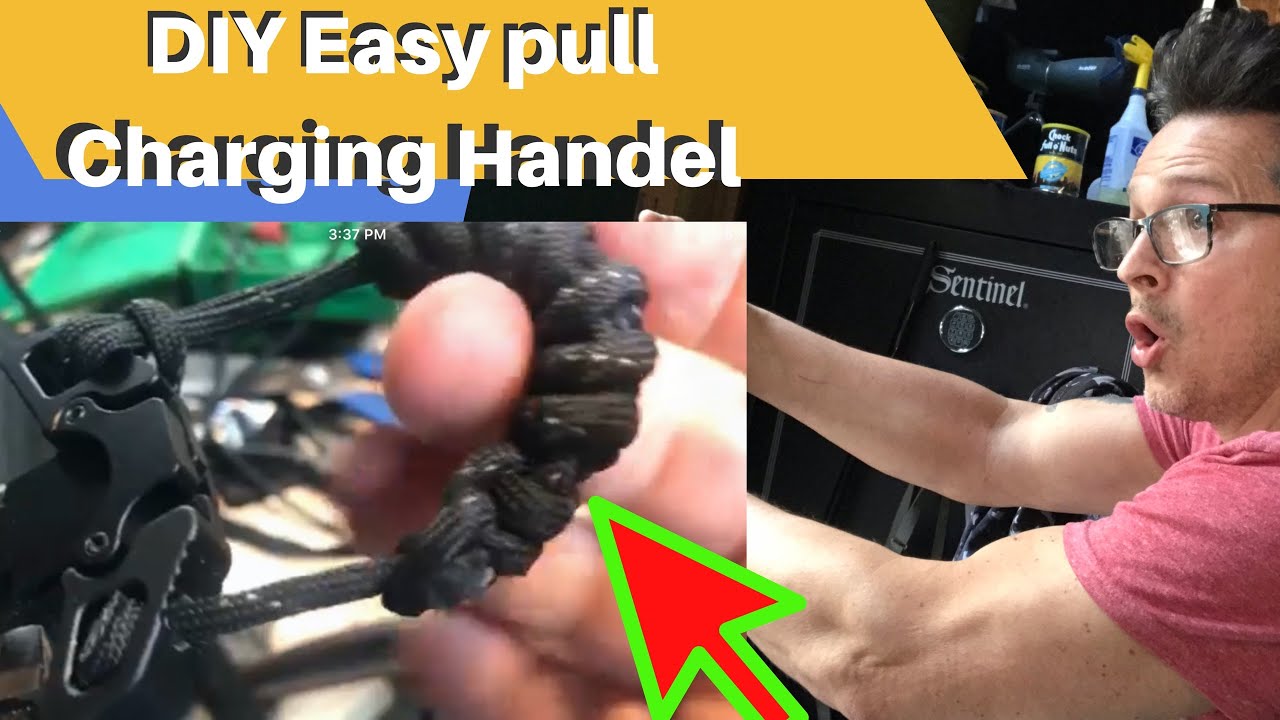 DIY Easy Pull AR15 Charging Handle Cord. How to make a Snake Knot