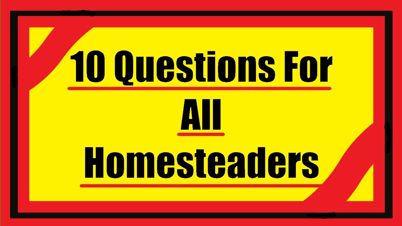 10 Questions For All Homesteaders