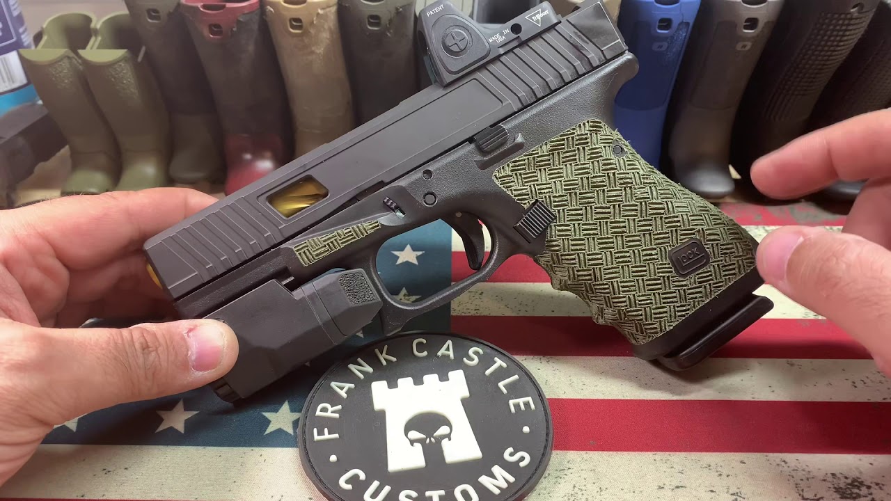 Custom glock 19 two tone by frank castle customs. Package #2 with stippling and slide cuts $400