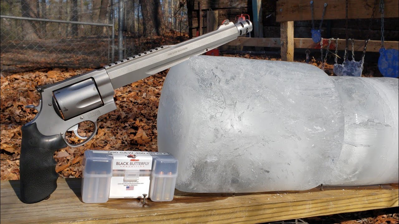 Smith & Wesson 500 Magnum VS Ice Blocks: Black Butterfly Sledgehammer