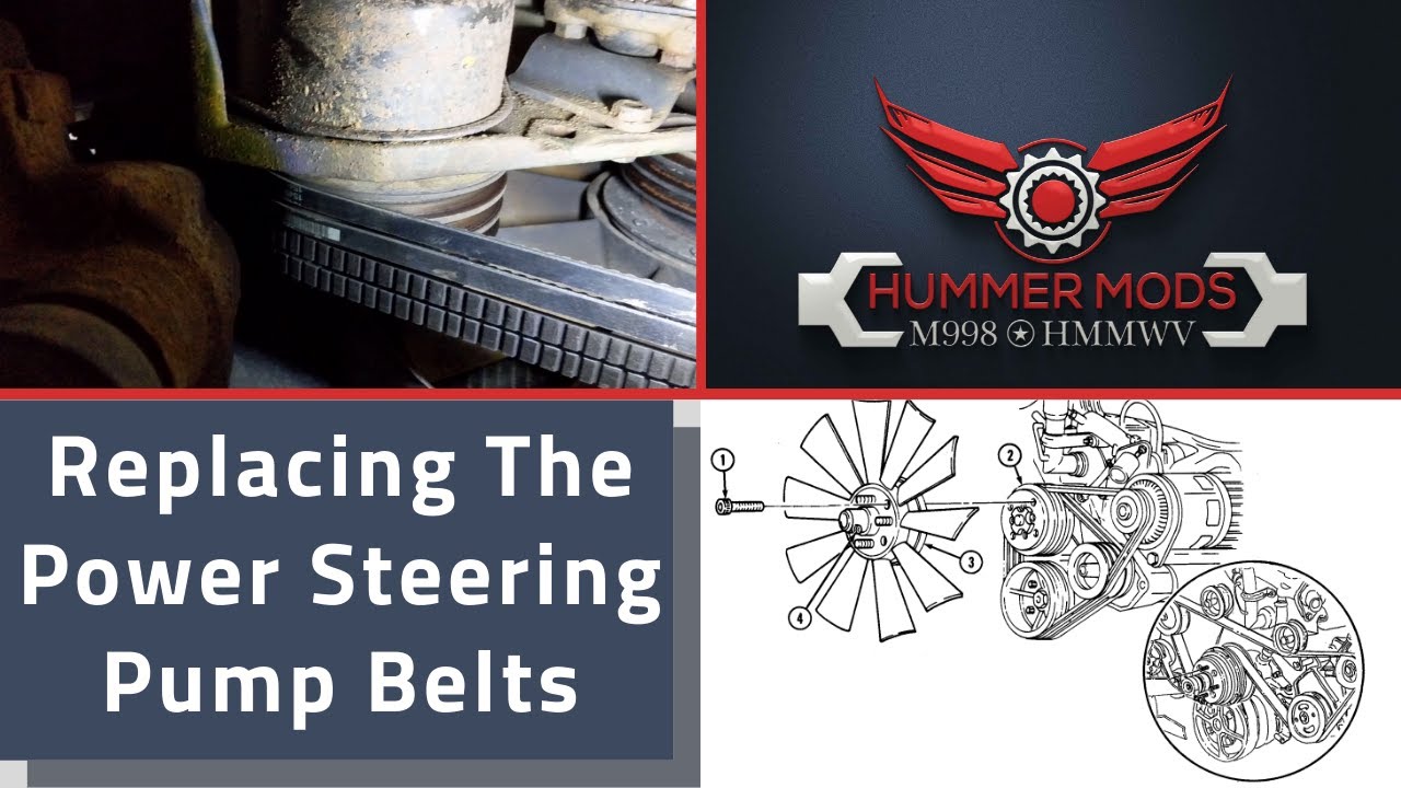Replacing the power steering pump belts the M998, HMMWV, Hummer H1 , or Humvee